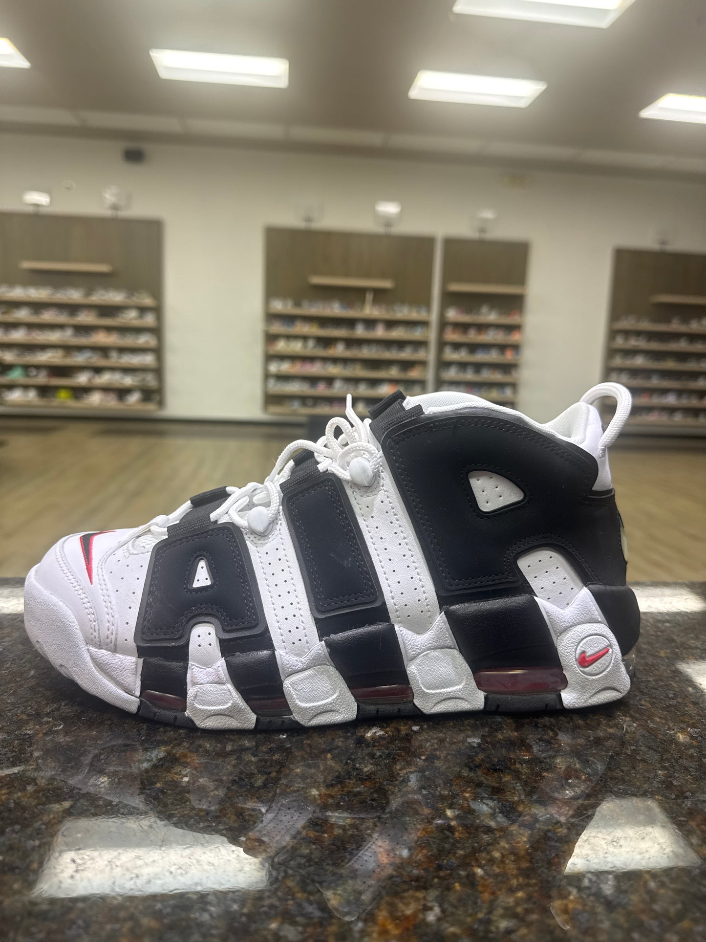 Uptempo Black White Scottie Pippens Used With box