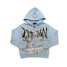 Mixed Emotion Blue Zip-up