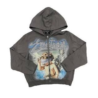 Mixed emotion baby angel grey zip up