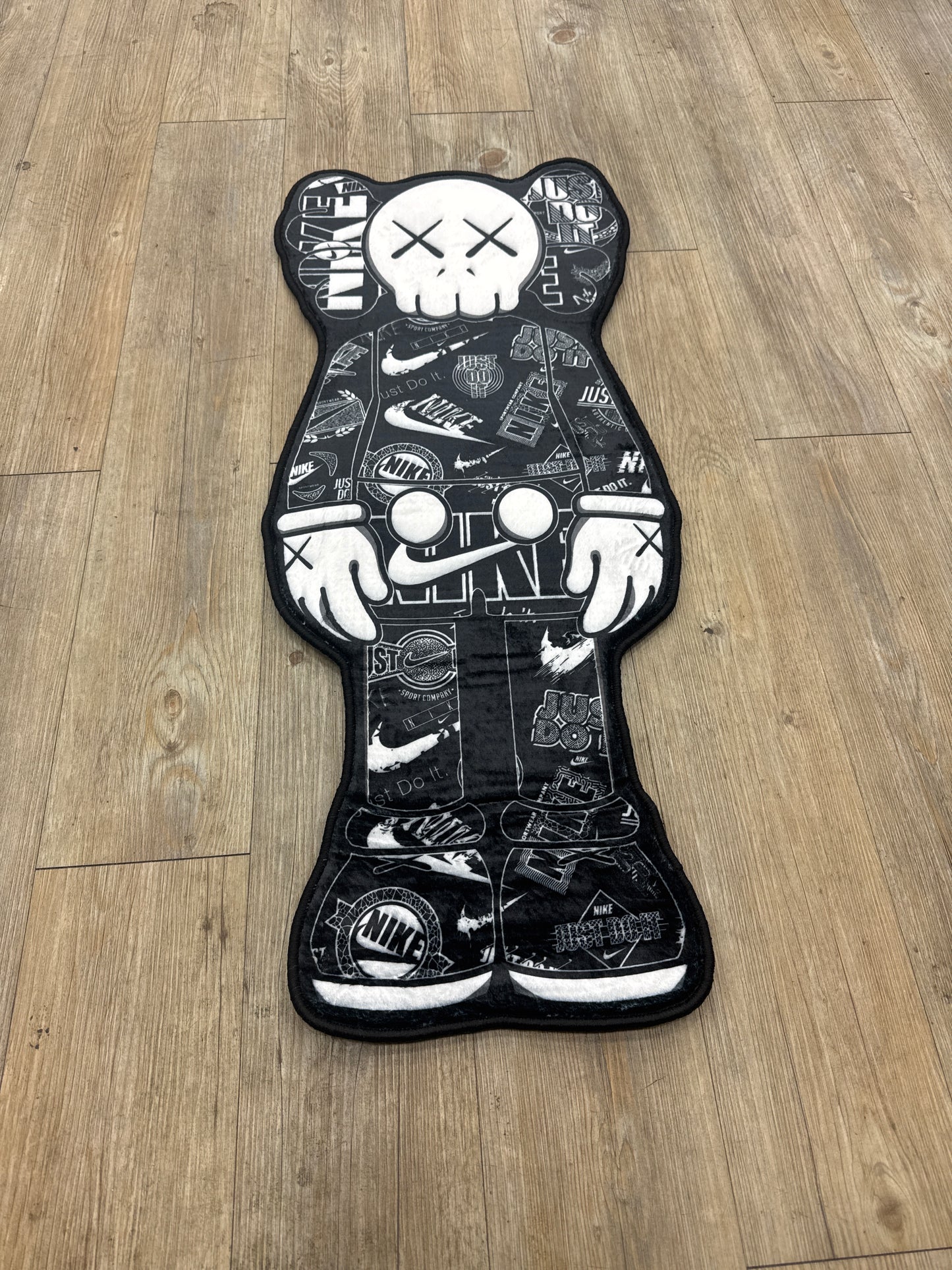 Kaws Black White Nike Rug
