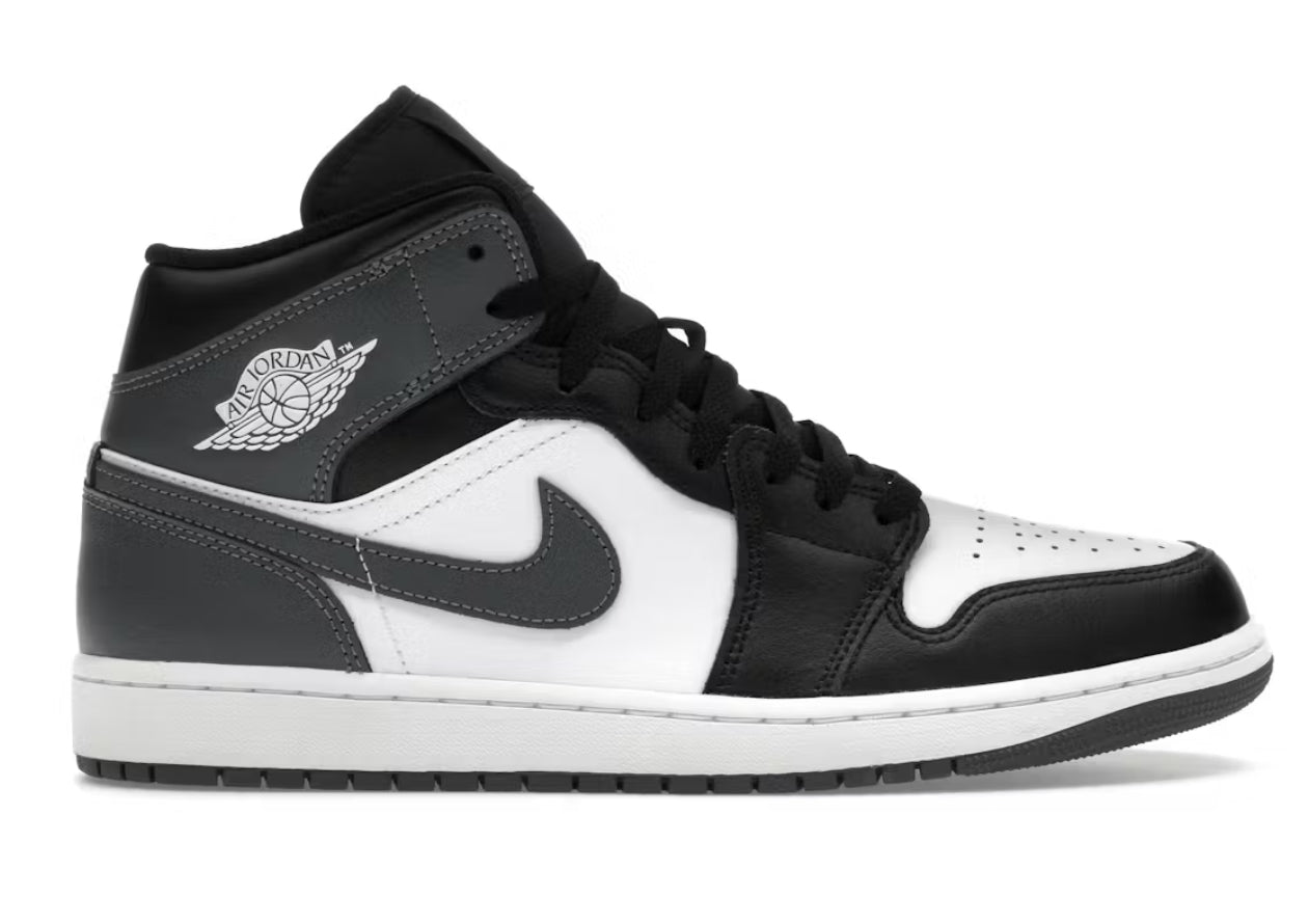 Jordan 1 Mid Black White Iron Grey