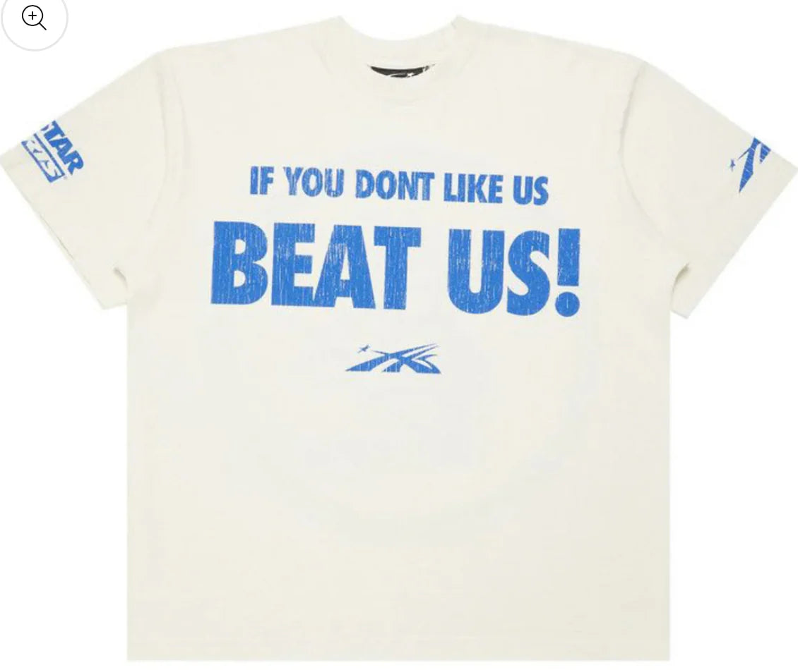 Hellstar Beat Us White Blue Tee