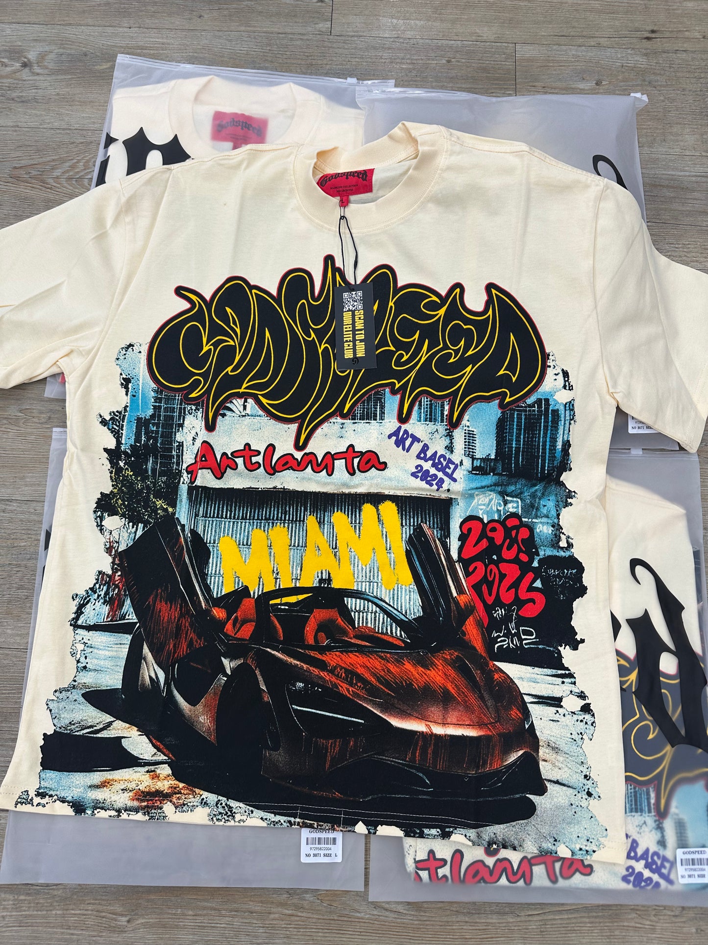 God speed cream supercar tee
