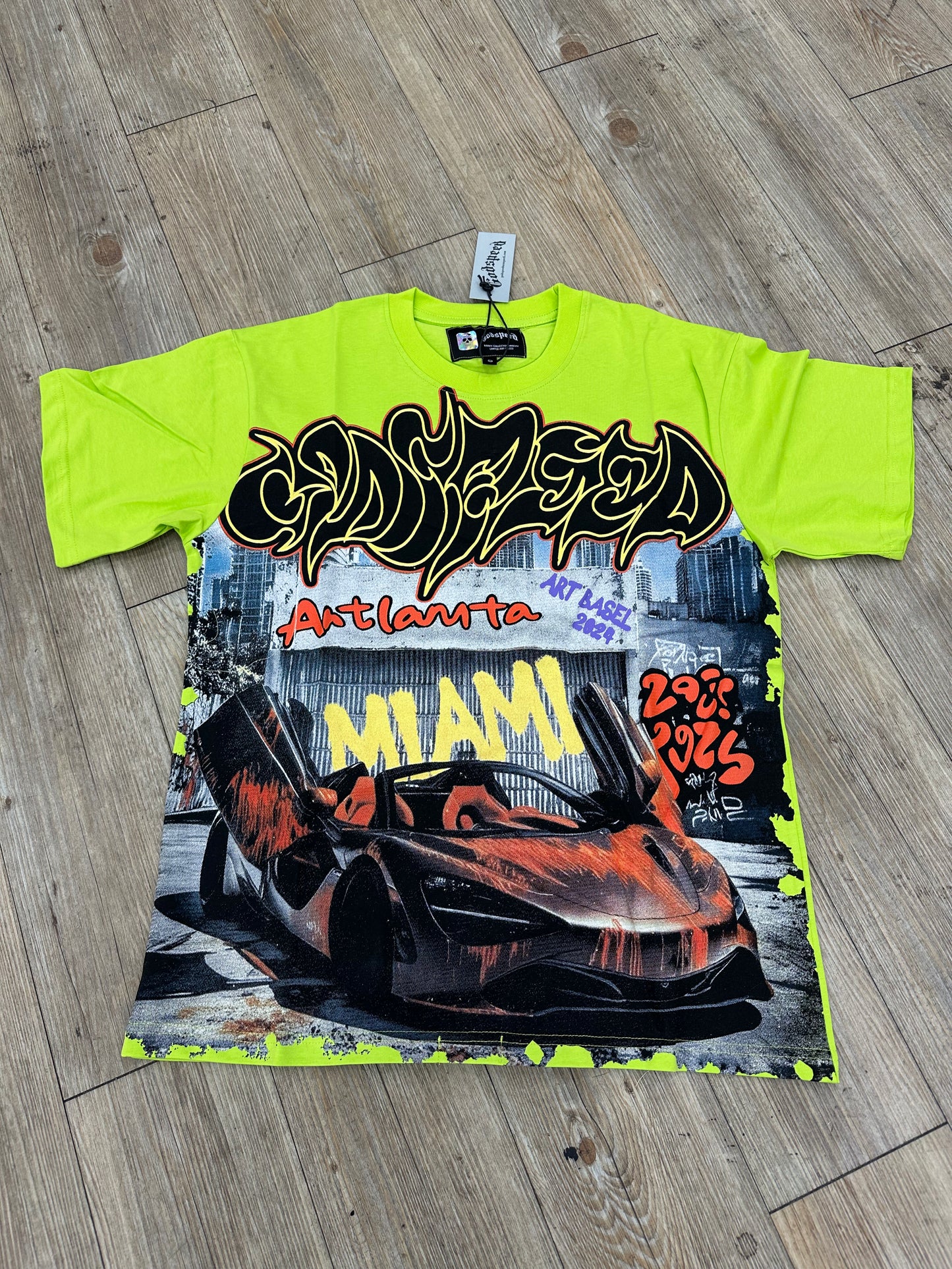 God speed neon supercar tee