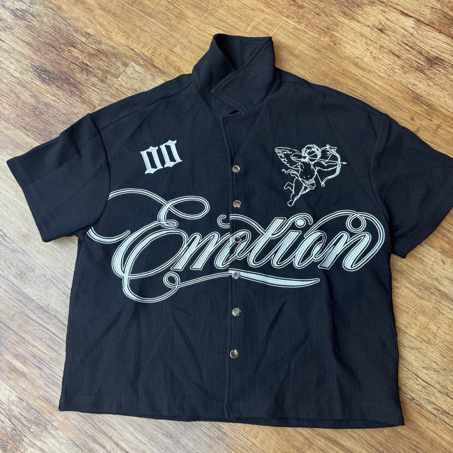 Mixed Emotion Black Collared Vest