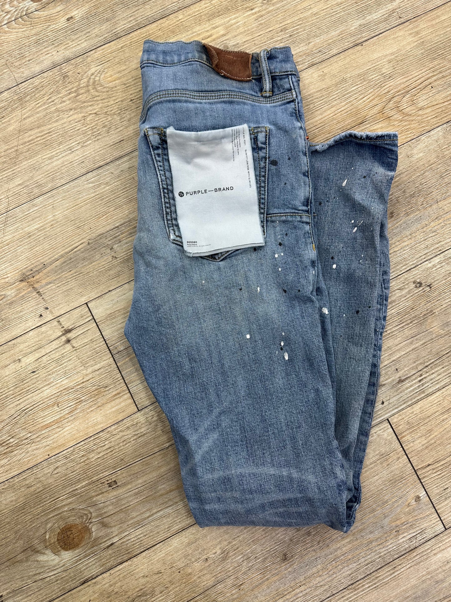 Used Purple jeans w paint
