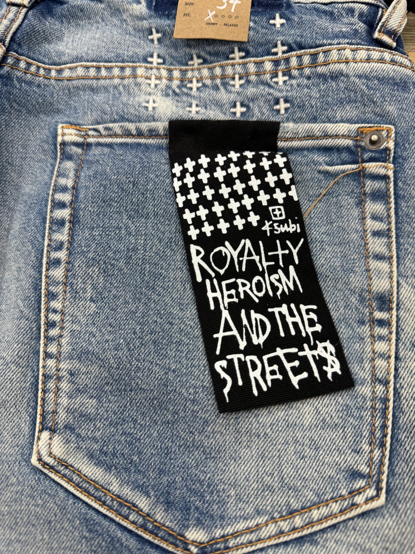Ksubi Jeans Brand New Blue Denim Distress