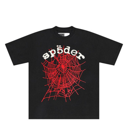 Sp5der Black Red Legacy Logo Tee