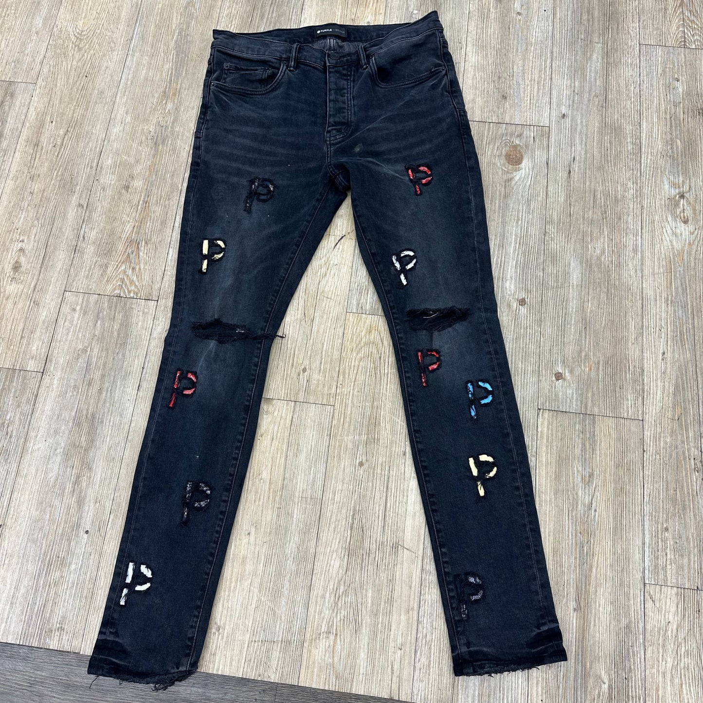 Purple Jean multicolor spots