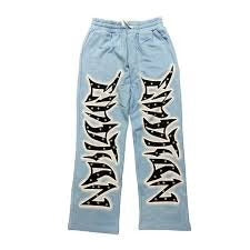 Mixed emotion blue rhinestones sweatpants