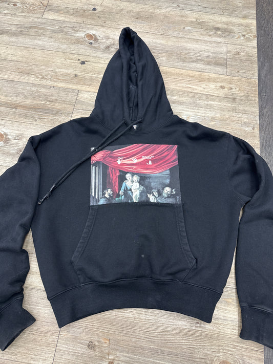 Off white black hoodie (used )