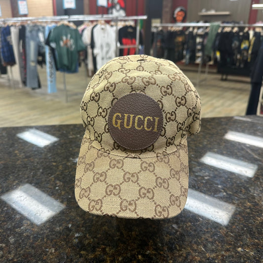 USED - Gucci Beige Monogram Patch Hat