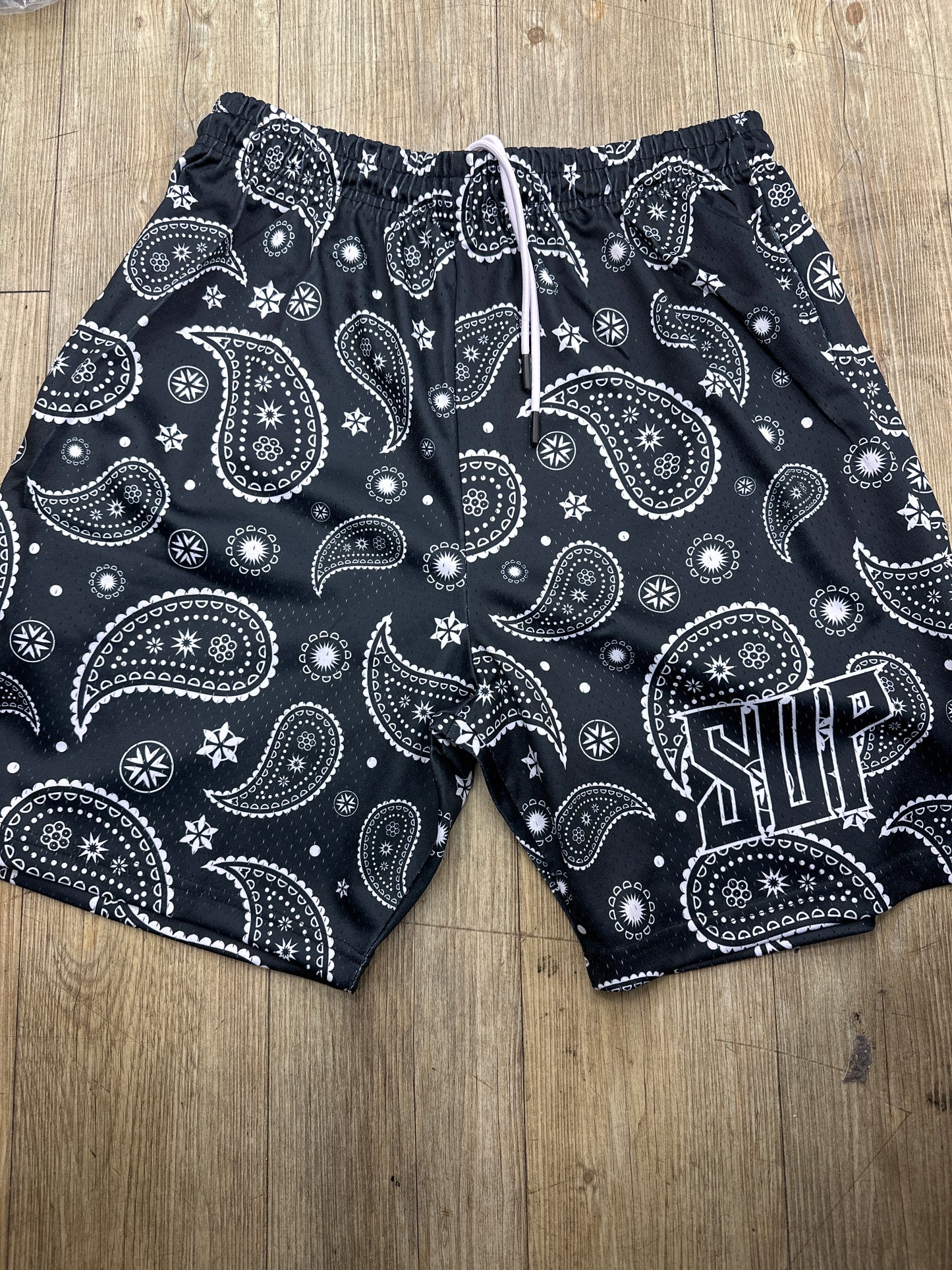 Sup Black n White Bandana Shorts