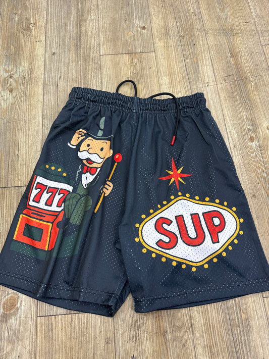 Sup Black Monopoly 777 Shorts