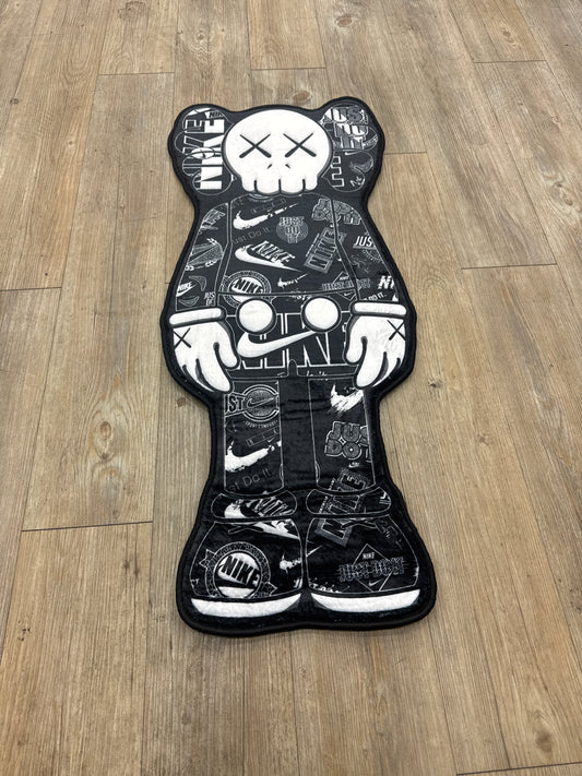 Kaws Black White Nike Rug