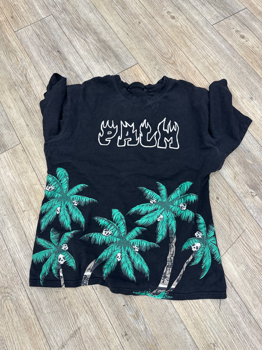 Palm angels black plan trees tee (used )