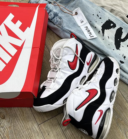 Nike Air Uptemple Black Red White Used With Box