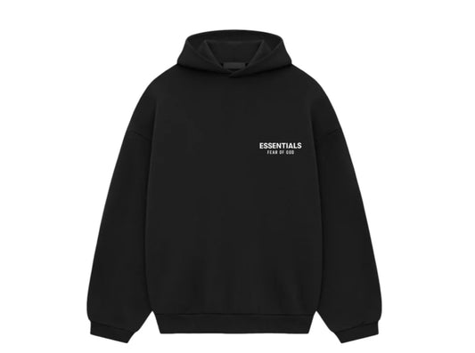 Essential Fleece Black White Hoodie