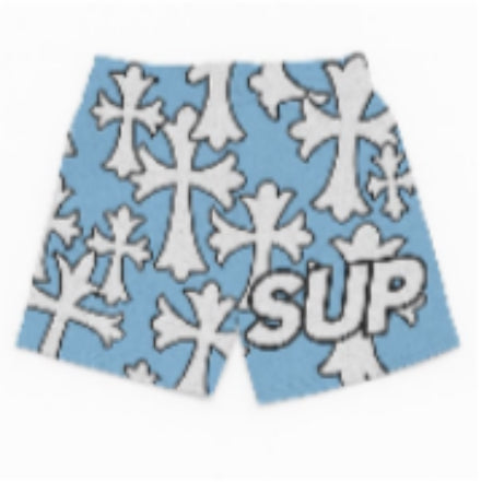 Sup Crosses blue & white shorts