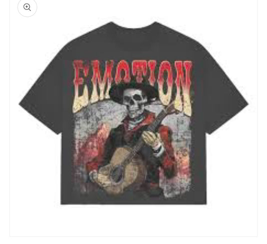 Mixed Emotion Grey Skeleten Guitar Tee