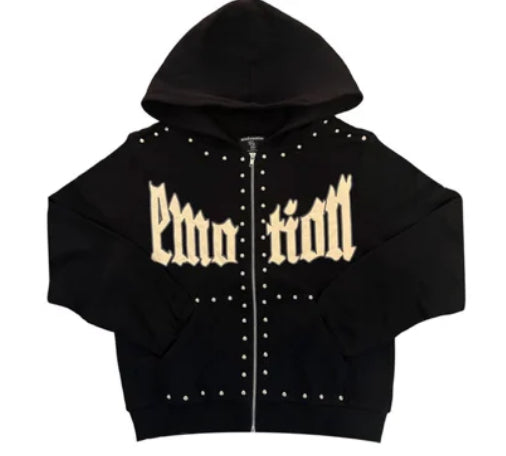 Mixed Emotion Black Zip-Up