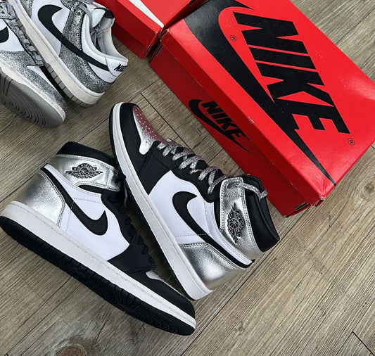 Jordan 1 high silver toe used with box