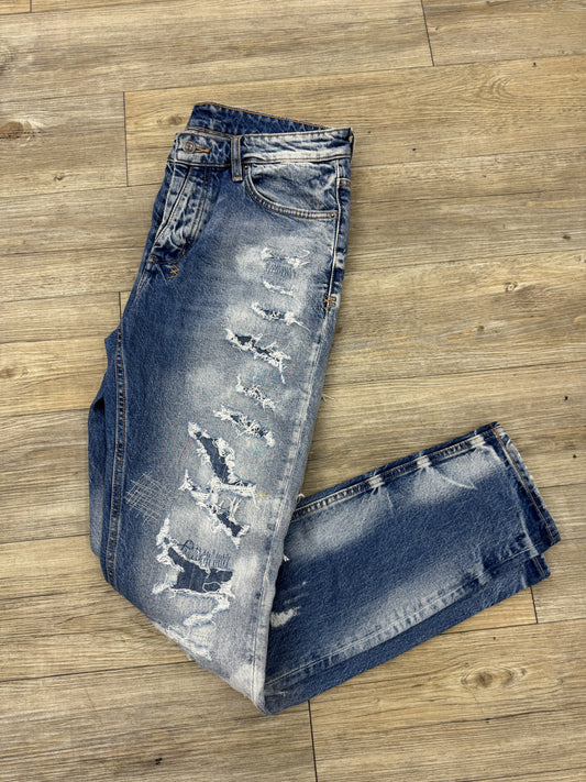 Ksubi Jeans Brand New Blue Denim Distress