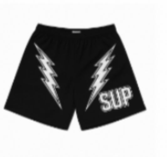 Sup White bolt shorts