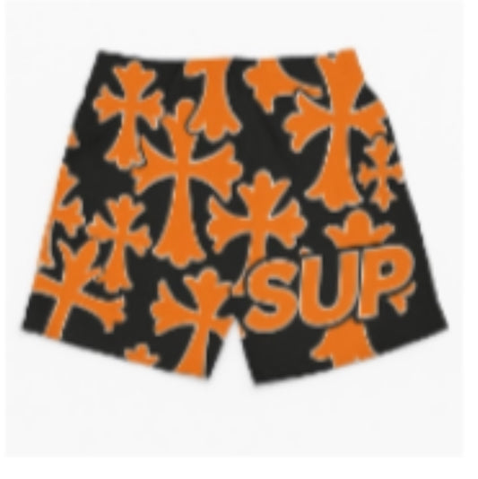 Sup crosses black & orange shorts