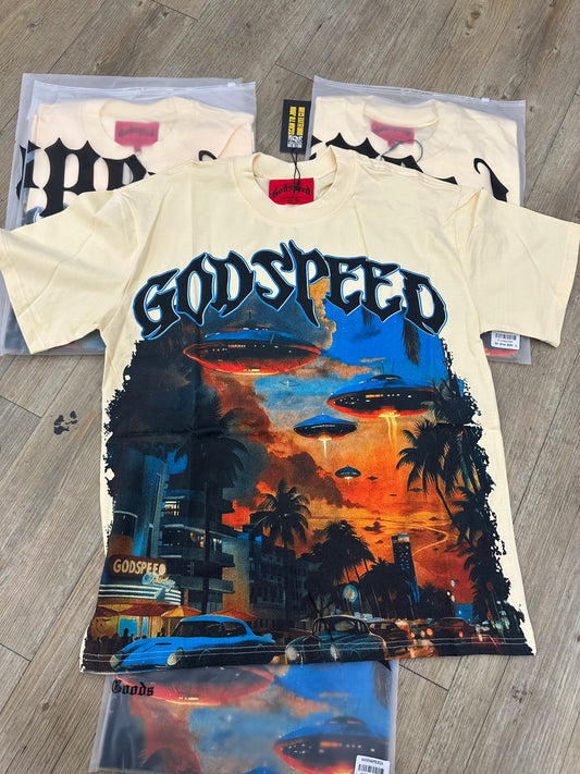 Godspeed cream alien invasion tee
