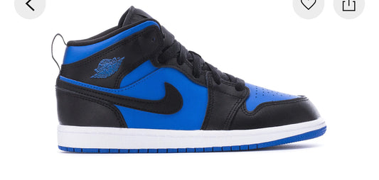 Jordan 1 mid black royal blue PS