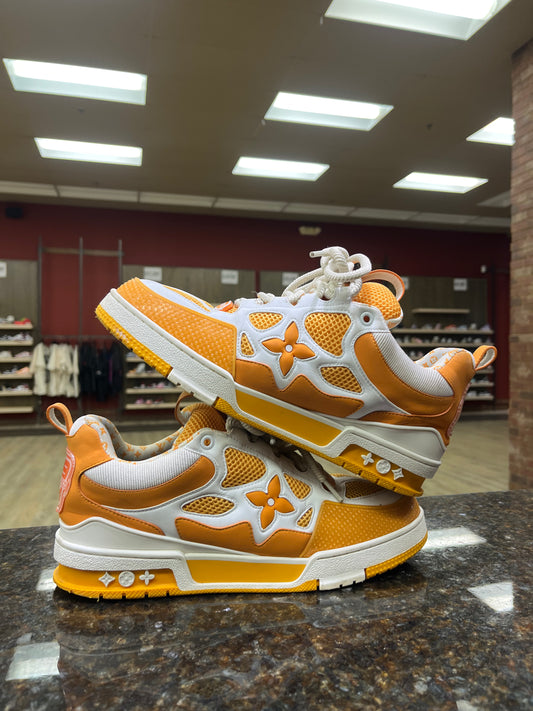 Lv orange and white low tops
