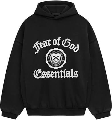 Essentials black vintage black university hoodie