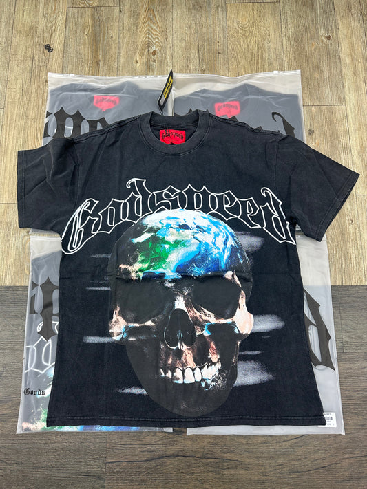 God speed earth skull tee