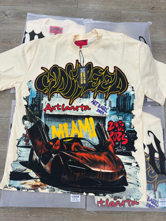 God speed cream supercar tee
