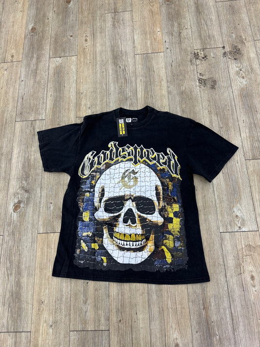 God speed black skull puzzle tee