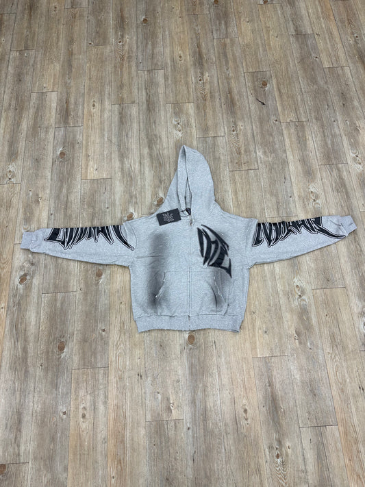 Mixed Emotion Grey Zip-Up