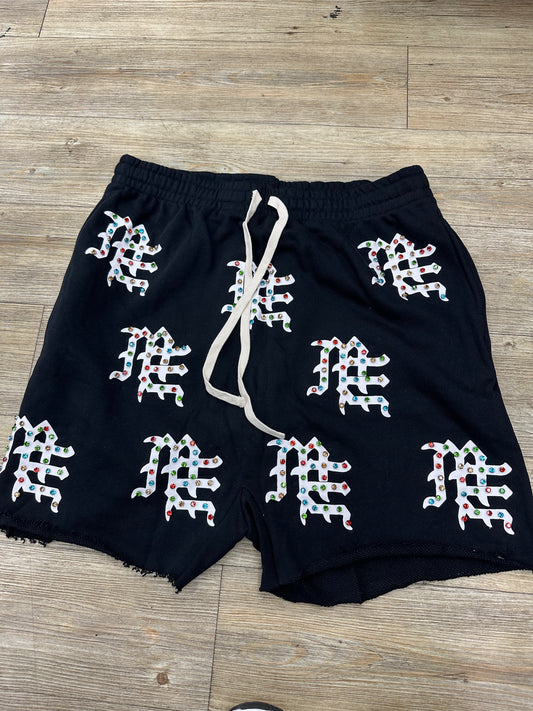 Mixed Emotion Black RhineStone short