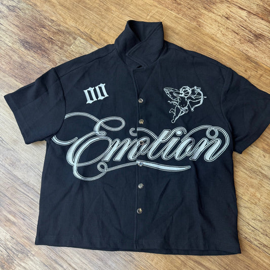 Mixed Emotion Black Collared Vest