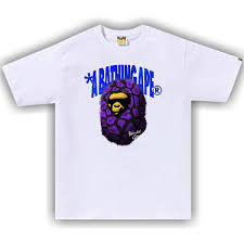 Bape White Fur Ape Head Tee