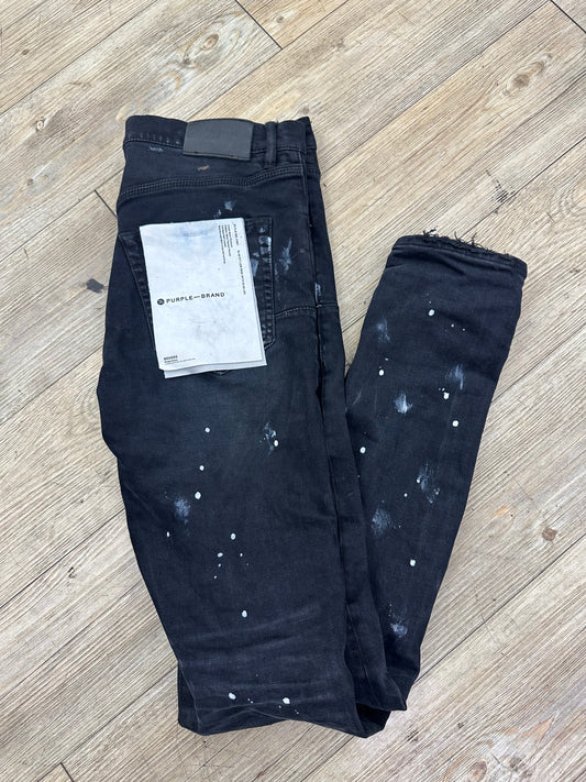 Used Black Purple jeans w paint
