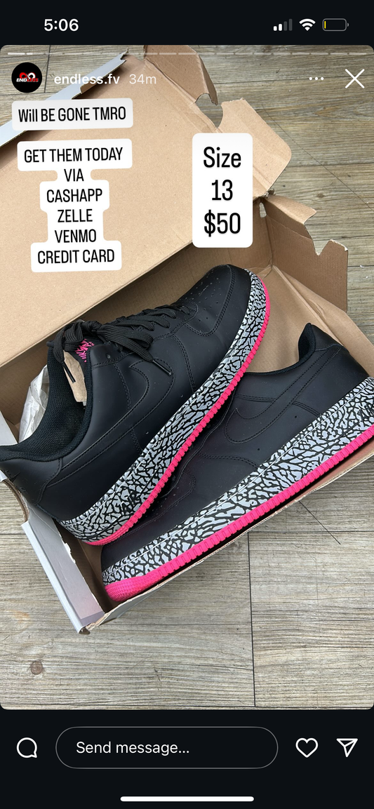 Air Force 1 black and pink