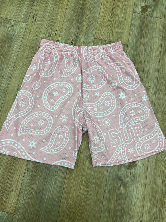 Sup pink bandanna shorts