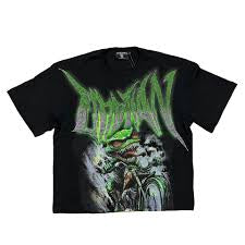 Mixed Emotiom black goblin rhinestone tee