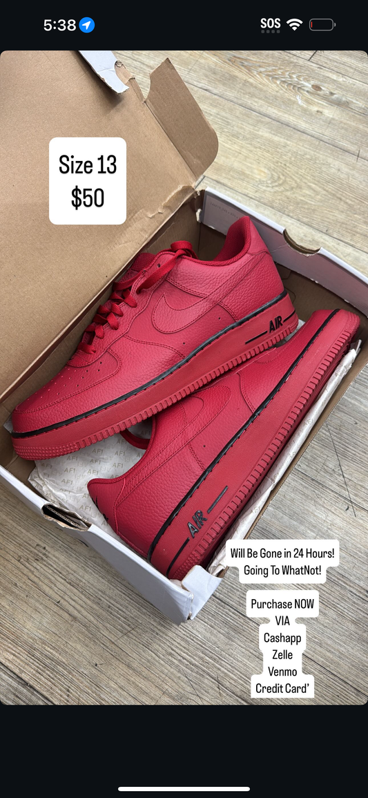 Af1 red leather