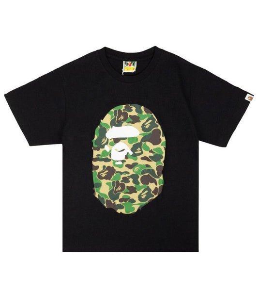 Bape Black Green ABC Camo Big Ape Head Tee