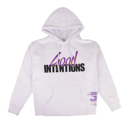 Vlone white hoodie good intentions nav