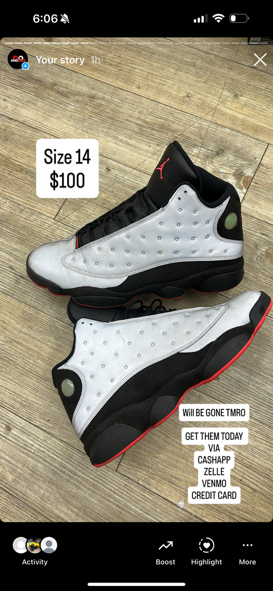 Jordan 13 Reflective Silver no box